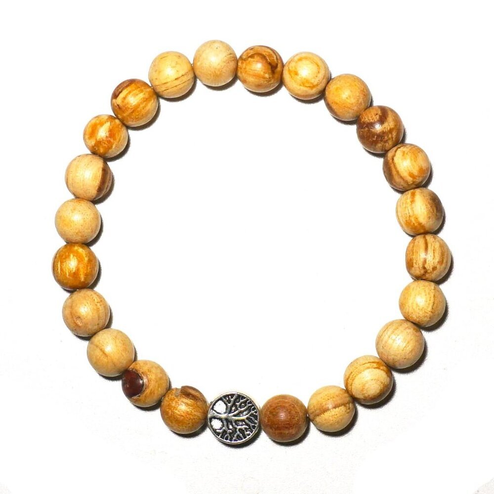 The Enchanting 8MM Palo Santo Bracelet with Sterling Silver Special Bracelets Wi